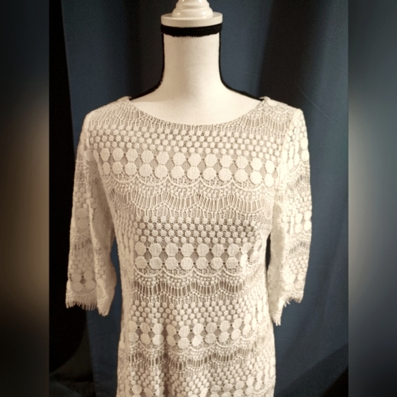 Jessica Howard brand size 10P lace boho/art deco/flapper style midi dress - Picture 4 of 13